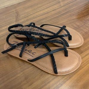 Zodiac Strappy Sandals, Size 8, Black